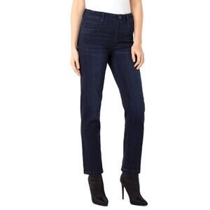 Liverpool Gia Glider Pull-On Straight Leg Jeans Halifax Dark Size 12/31 Petite